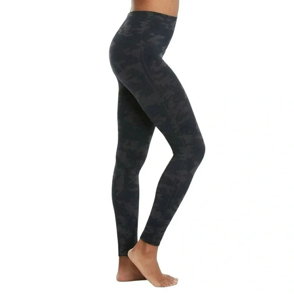 SPANX Charcoal Black Camo High-Waist Leggings